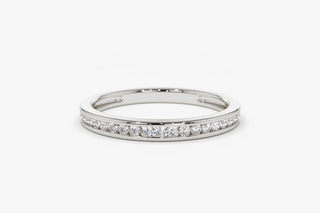 0.32 TCW Round Cut Channel Set Half Eternity Moissanite Diamond Wedding Band