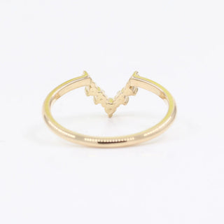 0.11 TCW Round Cut V Shape Moissanite Diamond Wedding Band