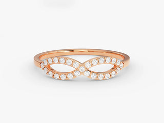 0.27 TCW Round Cut Unique Infinity Moissanite Diamond Wedding Band