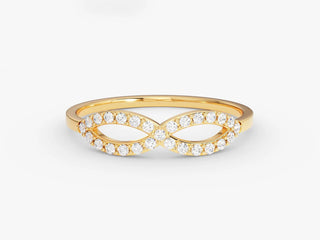 0.27 TCW Round Cut Unique Infinity Moissanite Diamond Wedding Band