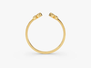 0.18 TCW Round Cut Bezel Open Cuff Moissanite Diamond Wedding Band