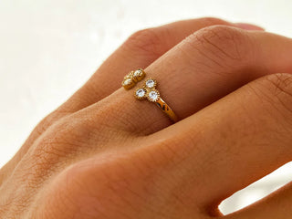 0.18 TCW Round Cut Bezel Open Cuff Moissanite Diamond Wedding Band