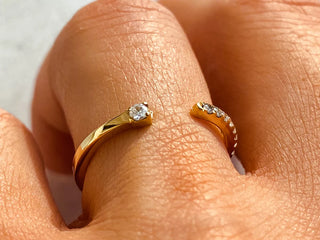 0.13 TCW Round Cut Pave Open Moissanite Diamond Wedding Band