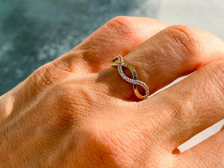 0.18 TCW Round Cut Unique Infinity Pave Moissanite Diamond Wedding Band