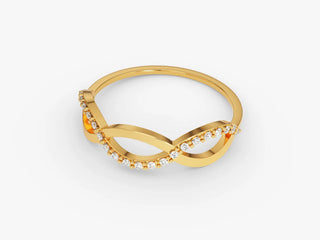 0.18 TCW Round Cut Unique Infinity Pave Moissanite Diamond Wedding Band