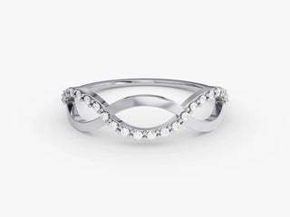 0.18 TCW Round Cut Unique Infinity Pave Moissanite Diamond Wedding Band