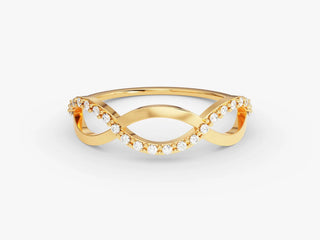 0.18 TCW Round Cut Unique Infinity Pave Moissanite Diamond Wedding Band