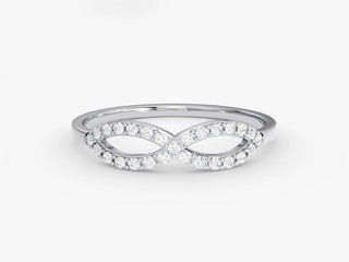 0.27 TCW Round Cut Unique Infinity Moissanite Diamond Wedding Band