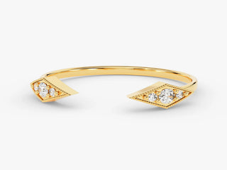 0.09 TCW Round Cut Vintage Open Moissanite Diamond Wedding Band