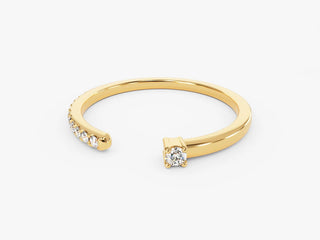 0.13 TCW Round Cut Pave Open Moissanite Diamond Wedding Band