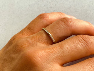 0.09 TCW Round Cut Flush Set Moissanite Diamond Wedding Band