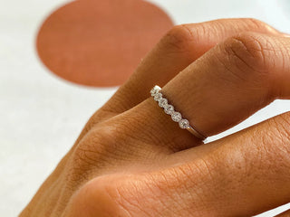 0.14 TCW Round Cut Bezel Eternity Moissanite Diamond Wedding Band