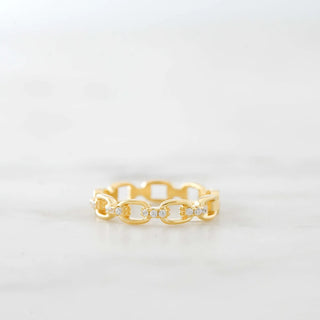 0.12 TCW Round Chain Link Moissanite Diamond Wedding Band