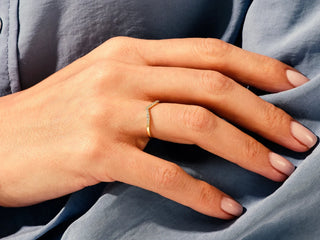 0.11 TCW Round Cut V Shaped Chevron Moissanite Diamond Wedding Band