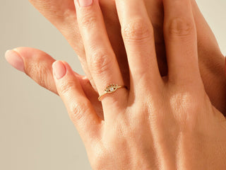 0.03 TCW Round Cut Evil Eye Moissanite Diamond Wedding Band