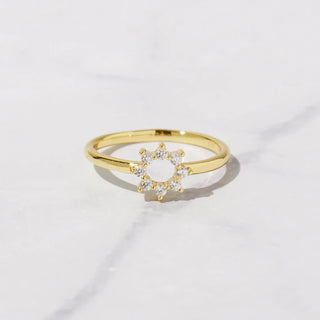 0.10TCW Round Sunburst Moissanite Diamond Wedding Band