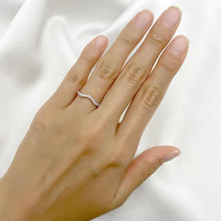 0.22 TCW Round Cut Curved Eternity Moissanite Diamond Wedding Band