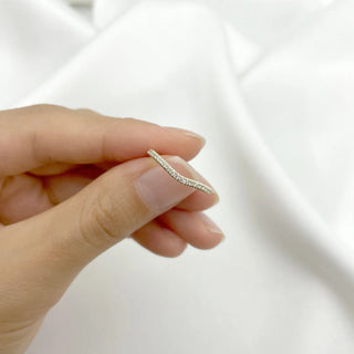 0.17 TCW Round Cut Curved Eternity Moissanite Diamond Wedding Band