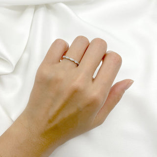 0.28 TCW Round Cut Vintage Moissanite Diamond Wedding Band