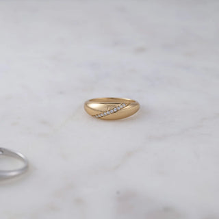 0.12TCW Minimalist Round Dom Moissanite Diamond Wedding Band