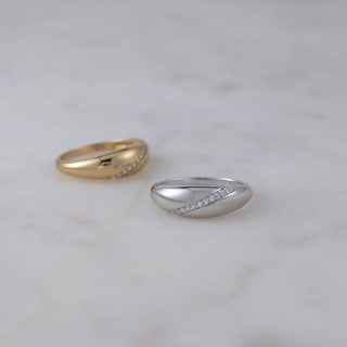 0.12TCW Minimalist Round Dom Moissanite Diamond Wedding Band