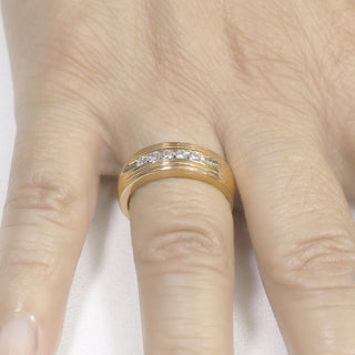 0.32 TCW Unique Round Cut Moissanite Diamond Wedding Band For Men