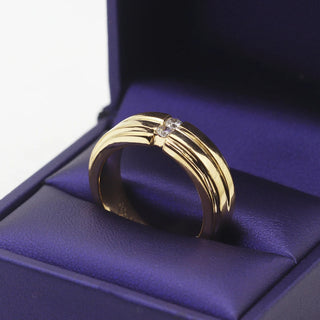 0.18 TCW Unique Round Cut 2 Stone Moissanite Diamond Wedding Band