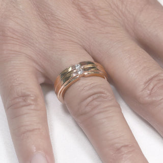 0.18 TCW Unique Round Cut 2 Stone Moissanite Diamond Wedding Band