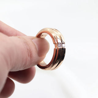 0.18 TCW Unique Round Cut 2 Stone Moissanite Diamond Wedding Band