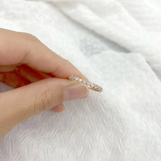 0.23 TCW Round Cut Bezel Eternity Moissanite Diamond Wedding Band