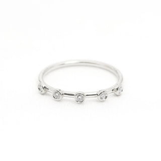 0.10 TCW Round Cut 5 Stone Bezel Moissanite Diamond Wedding Band