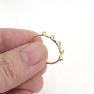 0.10 TCW Round Cut 5 Stone Bezel Moissanite Diamond Wedding Band