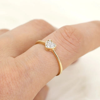 0.10 TCW Round Cut Heart Shape Bezel Moissanite Diamond Wedding Band