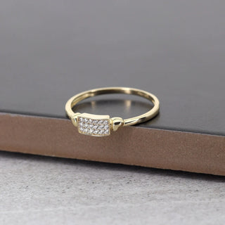 0.10 TCW Round Cut Rectangular Bar Moissanite Diamond Wedding Band