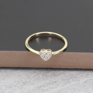 0.10 TCW Round Cut Heart Shape Bezel Moissanite Diamond Wedding Band
