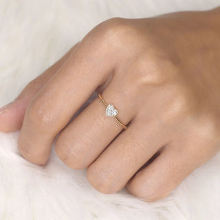 0.10 TCW Round Cut Heart Shape Bezel Moissanite Diamond Wedding Band