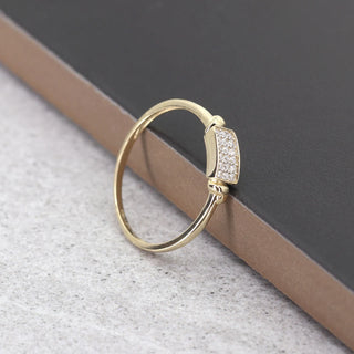 0.10 TCW Round Cut Rectangular Bar Moissanite Diamond Wedding Band