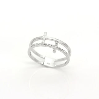 0.08 TCW Unique Round Cut Double Cross Moissanite Diamond Wedding Band