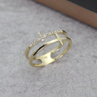 0.08 TCW Unique Round Cut Double Cross Moissanite Diamond Wedding Band