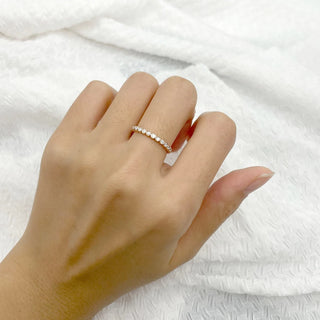0.23 TCW Round Cut Bezel Eternity Moissanite Diamond Wedding Band