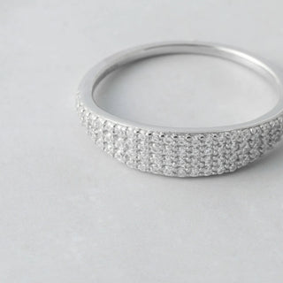 0.50TCW Unique Round Pave Dom Moissanite Diamond Wedding Band