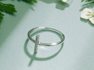 0.10 TCW Round Cut Bar Set Cluster Moissanite Diamond Wedding Band