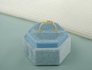 0.20 TCW Baguette & Round Cut Three Stone Moissanite Diamond Wedding Band