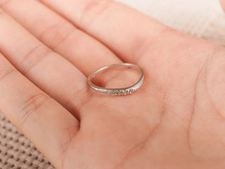 0.20 TCW Unique Round Cluster Moissanite Diamond Wedding Band