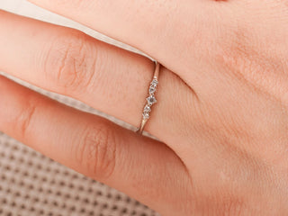 0.10 TCW Round Cut Cluster Moissanite Diamond Wedding Band