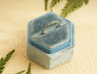 0.10 TCW Round Cut Cluster Moissanite Diamond Wedding Band