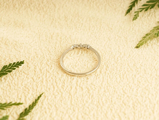 0.10 TCW Round Cut Cluster Moissanite Diamond Wedding Band