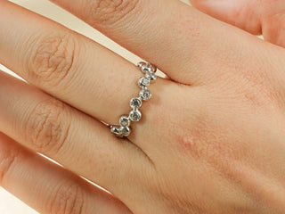 0.30 TCW Round Cut Bezel Eternity Moissanite Diamond Wedding Band