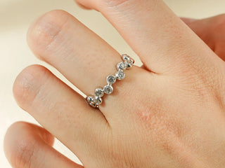 0.30 TCW Round Cut Bezel Eternity Moissanite Diamond Wedding Band