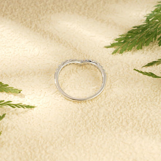 0.30TCW Round Cut Curved Half Eternity Moissanite Diamond Wedding Band